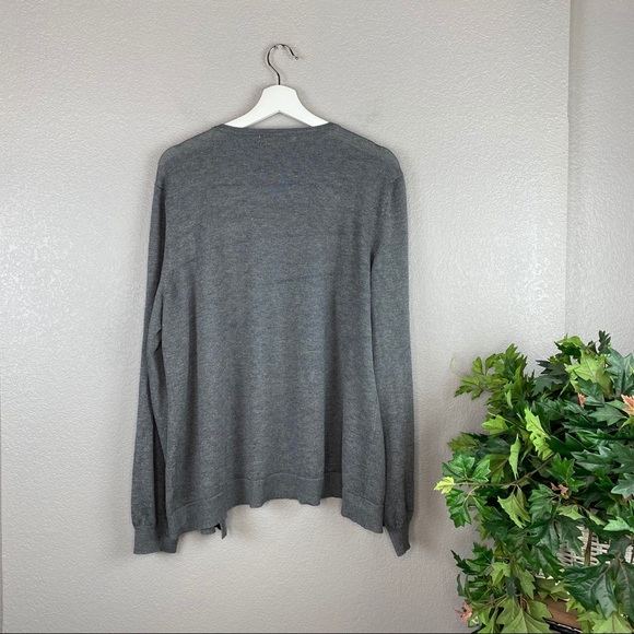 Carolyn Taylor Embroidered Open Front Cardigan Size XL Gray Black Dark Academia - Picture 4 of 7